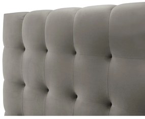 Pat matrimonial gri deschis tapițat cu spațiu de depozitare și somieră 160x200 cm Bali – Cosmopolitan Design