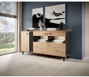 Vitrină BADIA stejar/antracit