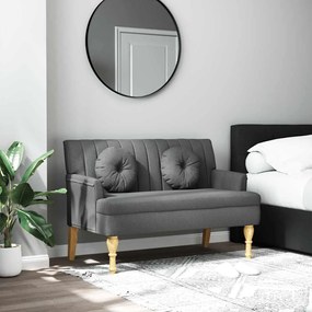 vidaXL Banchetă cu perne, gri închis, 113x64,5x75,5 cm, textil