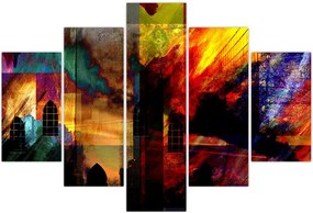 Tablou - Oraș colorat, abstracție (150x105 cm)