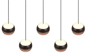 Lustră negru-arămiu LED cu abajur din metal Orbit – Trio Select