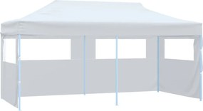 vidaXL Cort petrecere pliabil cu pereți laterali, alb, oțel, 3 x 6 m