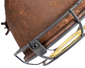 Spotlight industrial ruginiu-maroniu cu lemn inclinabil 2 lumini - Gina