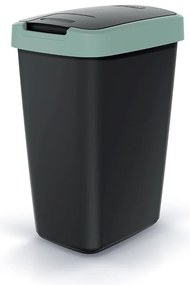 Coș de gunoi cu capac colorat, 12 l, verde/negru