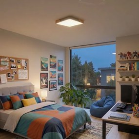 BRILAGI - corp de iluminat LED dimabil PILANA SQUARE LED/48W/230V stejar/bej 42x42 cm + telecomandă