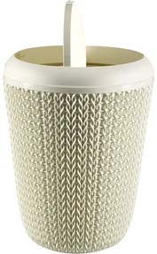 Coș de gunoi alb pentru baie Curver Knit, 7 l