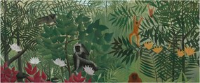 Tablou - Henri Rousseau, Tropical Forest with Monkeys, reproducere (120x50 cm)