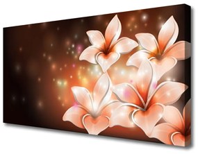 Tablou pe panza canvas Flori Floral Alb Galben Negru