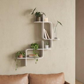 Raft alb etajat din lemn de arbore de cauciuc 62 cm Montage – Umbra