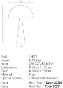 Veioza, lampa de masa design modern Valkeri auriu