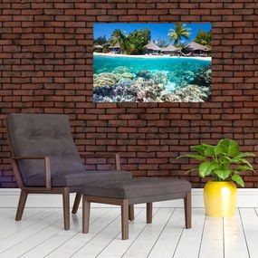 Tablou cu plaja pe insulă tropicală (90x60 cm)