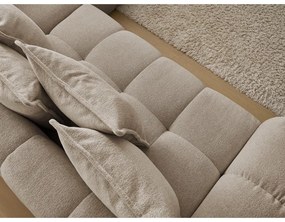 Colțar taupe extensibil/cu spațiu de depozitare cu tapițerie din chenille (cu colț pe partea dreaptă/în formă de ”L”) Everest – Bobochic Paris