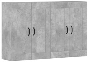 3197988 vidaXL Dulapuri de perete, 2 buc., gri beton, lemn prelucrat