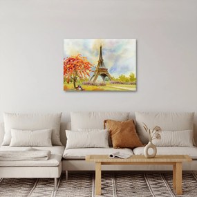 Tablou pictat cu turnul Eiffel (70x50 cm)