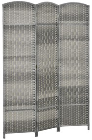 HOMCOM Paravan interior din lemn 3 panouri separator de cameră pliabil pentru sufragerie dormitor 135 x 180 cm gri | Aosom Romania