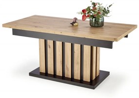 Masa de cafea Baretti extensibila stejar artizan/negru L130-170 cm