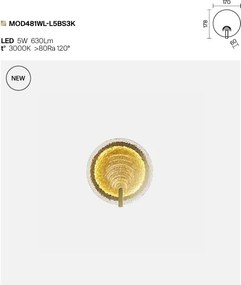 Aplica de perete LED cu sticla turnata Regatta 5W