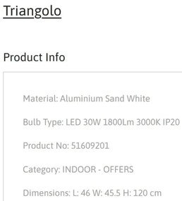 Lustra LED suspendata design modern Triangolo alba