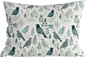 Fata de perna din policoton LEAFBIRD POLY 50x70 cm, alb-verde