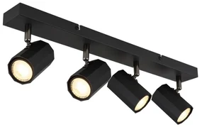 Plafoniera cu 4 Spoturi directionabile metal negru JAMES
