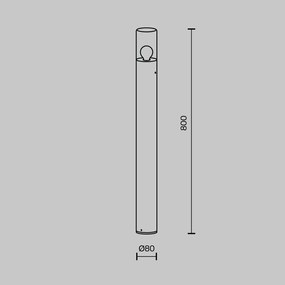 Stalp iluminat exterior IP54 Amas H-80cm