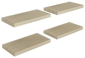 323873 vidaXL Rafturi de perete suspendate, 4 buc., stejar, 50x23x3,8 cm, MDF