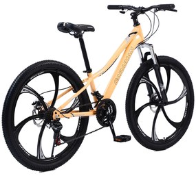 Bicicleta Caraiman, roti 24 sau 26 inch, cadru otel, frane pe disc, galben, BC27