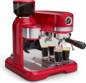 Klarstein Espressor Bella, Vintage, râșniță, 20 bari, spumator de lapte, manometru, 1550 W