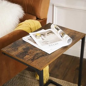 Masă laterală ELDUR, maro/negru