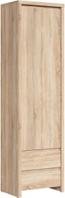 Dulap KASPIAN, stejar sonoma, PAL, cu o usa si 2 sertare, 56x40x201 cm