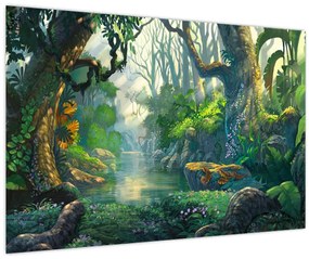 Tablou - Ilustrare pădure tropicală (90x60 cm)