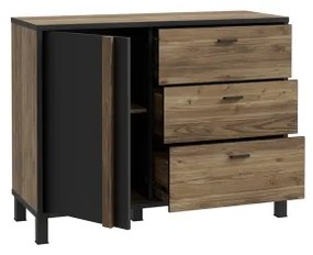 Comodă OREN cu sertare, maro/negru