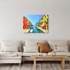 Tablou pe sticlă - Insula Burano, Veneția, Italia (70x50 cm)