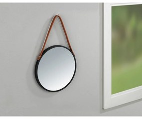 Oglindă suspendată Wenko Borrone, ø 30 cm, negru