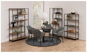 Bibliotecă neagră/în culoare naturală cu aspect de lemn de stejar 77x150 cm Seaford – Actona
