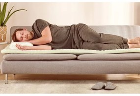 Resigilat: Topper Dormeo Nature Aloe Vera II D110081467, 5cm, 90x200cm, Spuma 3D Orthocell, CleanEffect, Sistem AirX, Anti-alunecare, Alb/verde