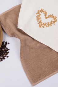 Prosoape de bucătărie HEART, 2 buc Crem-Muștar /Cream-Mustard Set (2 buc, 40x60 cm)