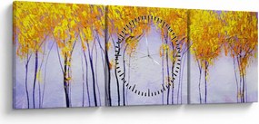 Tablou - Copaci galbeni (cu ceas) (90x30 cm)