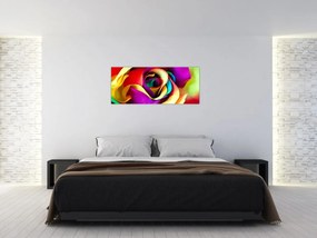 Tablou - Trandafir colorat (120x50 cm)
