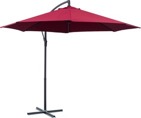 Umbrela Parasolara Decentrata Outsunny, Metal, Bordeaux, Φ3x2.6m | Aosom Romania