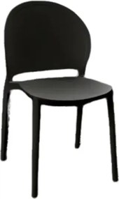 Set 4 scaune TONDO -POLIPROPILENA-HORECA - NEGRU - 4 BUCATI