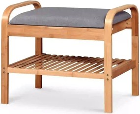 Pantofar ST12, gri/stejar natural, stofa/lemn, 60x33x50 cm