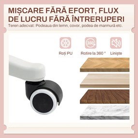 HOMCOM Scaun de Birou cu Urechi de Iepure Regulabil din Pile Roz | Aosom Romania