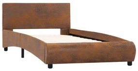 285475 vidaXL Cadru de pat, maro, 100 x 200 cm, piele ecologică
