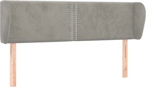 vidaXL Tăblie de pat cu aripioare gri deschis 147x23x78/88 cm catifea