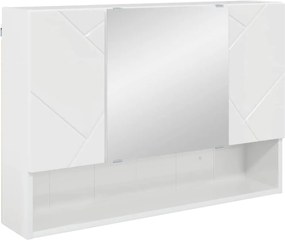 vidaXL Dulap cu oglindă Alb lucios 80 x 17 x 55 cm Lemn compozit