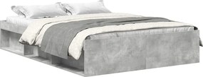 vidaXL Cadru de pat king size, gri beton, 150x200 cm