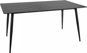 Masa RION, negru cu efect de marmura, ceramica/metal, 160x90x76 cm