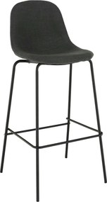 Scaun bar MARIOLA 2 NEW, gri inchis/negru, stofa clasica/metal, 49x51x