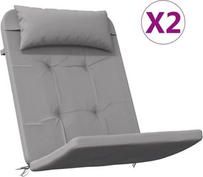 vidaXL Perne pentru scaun Adirondack, 2 buc, gri, textil oxford